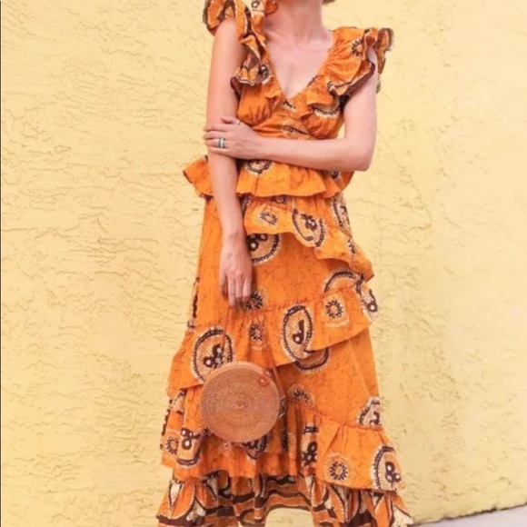 Anthropologie Love the Label Adrianne open back ruffle maxi dress - Picture 6 of 7